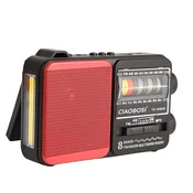AVIZAR Radiosprejemnik 3 pasov FM/AM/SW z USB MP3 in LED svetilko, Črna/Rdeča, (5000250475)