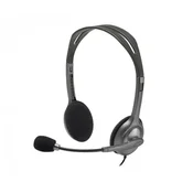 Logitech H111 slušalice s mikrofonom, stereo, crne