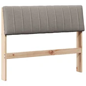 Vidaxl Tapecirano vzglavje Taupe 100 cm Masivno borovo les