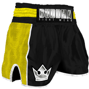 Muay Thai Kick Boxing hlače Buddha Retro Premium Črno-Rumene