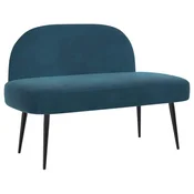 Vidaxl Oblazinjena klop z naslonom Modra 110 x 60 x 76 cm Žamet