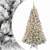 Vidaxl Umetna božična jelka z bučko 180 cm 300 LED Toplo bela