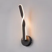 Reality Leuchten LED stenska svetilka Ginko, črna mat, kovina, višina 45,5 cm - Dnevna soba/jedilnica - Sodobni
