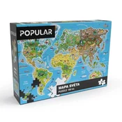 POPULAR Priljubljena sestavljanka Zemljevid sveta 160 kosov (CZ)
