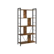 Songmics Knjigarna 5 polic 74x30x150 cm rjava