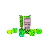 Kockice Chessex - Gemini - Translucent - Green-Teal & Yellow - Dice Block 16mm (12)