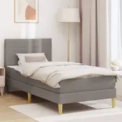 vidaXL Konstrukcija postelje Taupe 90 x 200 cm Poliester