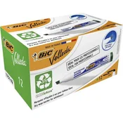 Marker za belo tablo in flipchart, 1,1–5,6 mm, poševna konica, BIC Velleda ecolutions, zelen