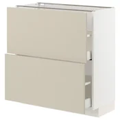 METOD / MAXIMERA Podni element,2 fioke, bela/Havstorp bež, 80x37 cm