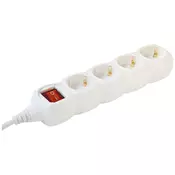 home Produžni kabel, 4 utičnic3, prekidač, 1.5mm2, 3 met, bijeli - NV 4K-3/WH/1.5
