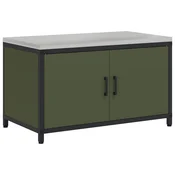 Vidaxl Shramba za kuhinjo HATTEM Olivno zelena 90 x 50 x 53 cm Jeklo