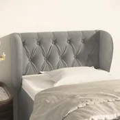 Vidaxl vidaXL Vzglavnik s krilci svetlo siv 83x23x78/88 cm žamet