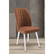 Hanah Home set trpezarijskih stolica Platinum 6 kom, terakota tkanina Jerry, bele metalne noge