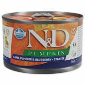 N&D DOG PUMPKIN Starter Jagnje in borovnice Mini 140g