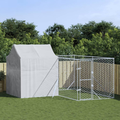 Vanjski kavez za pse s krovom srebrni 4x4x2,5 m pocincani celik
