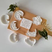 KREATIVNI SLATKIŠI Set bebi modli za kolace Sleepy baby, 6 cm, 5 komade, Bele