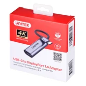 Unitek V1415A adapter USB-C / DisplayPort 1.4, 8K 60Hz, sivi