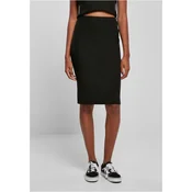 Womens ribbed midi skirt black