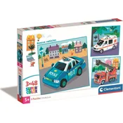 Clementoni Puzzle Reševalna vozila 3x48 kosov