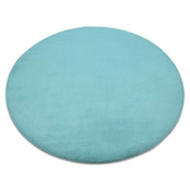 eoshop Okrogla preproga BUNNY aqua blue, imitacija zajčjega krzna ( - Velikost: krog 120 cm)