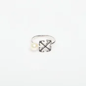Prstan Off-White Ow Ring Silver/ Black 54