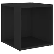 Vidaxl Stranska mizica črna 33x33x34,5 cm konstruiran les