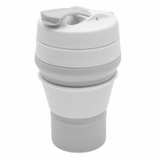 Silikonska zložljiva skodelica 350 ml 2v1 New Baby siva