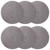vidaXL Placemeti iz jute 6 pcs Siva O 30 cm 100% Tossa juta