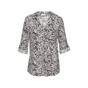 LASCANA Bluza kremna/temno siva/črna