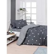 Hanah home Komplet posteljine Üçgen, 160x220cm, Tamnosiva