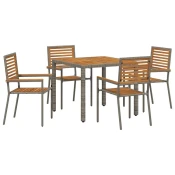 Vrtni set za objed 5 pcs Siva i smeda poliratan