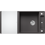 Blanco pomivalno korito AXIA III XL 6 SF InFino SILGRANIT desko steklo, z daljinskim upravljanjem. - KAMNITO SIVA