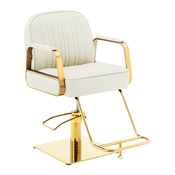 Salonski stol z naslonom za noge - 920 - 1070 mm - 200 kg - kremasta/zlata