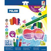 MILAN Maxi trikotni svinčniki 12 kom + šilček