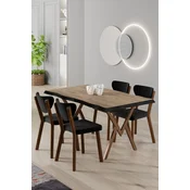 Hanah Home Trpezarijski set, 5 komada, Crni
