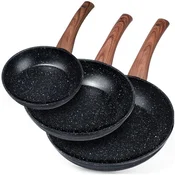 shumee Komplet granitnih ponv BLACK&WOOD 16/20/24 cm, 3 kosi.