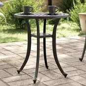 Vidaxl vidaXL Vrtna miza črna O48x53 cm lito aluminijasta