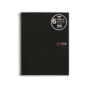 MiquelRius zvezek A4, črtast, 150-listni, 70g, BASIC, PP, črn