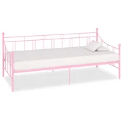 Okvir za dnevni ležaj ružicasti metalni 90 x 200 cm