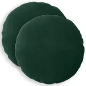 Vidaxl Prevleka za blazino 2 kos HEERLEN Temno zelena Premer 50 cm