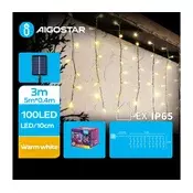 Aigostar - LED solarni lanac 100xLED/8 funkcija 8x0,4m IP65 topla bela