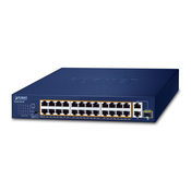 PLANET 24-Port 10/100TX 802.3at PoE Neupravljano Gigabit Ethernet (10/100/1000) Podrška za napajanje putem Etherneta (PoE) 1U Plavo