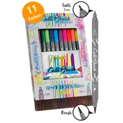 KALIGRAFSKI – CALLI.BRUSH FLOMASTRI, DVOJNA KONICA, 11 KOS, V BAMBUSOVI ŠKATLICI, ONLINE