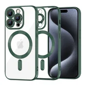 Ovitek Techsuit Luxury Crystal MagSafe za iPhone 15 Pro - temno zelen