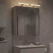 vidaXL Kopalniška ogledalna omara z LED lučmi Bela 60 x 14,5 x 70 cm