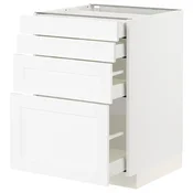 METOD / MAXIMERA Podni element 4 fronta/4 fioke, bela Enköping/bela im. drveta, 60x60 cm