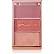 Makeup Revolution Paleta rumenila za lice Icon Blush, Rose, 3 boje