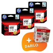 HP - Komplet kartuš HP CZ102AE nr.650 (barvna), original, 3 kosi + DARILO GRATIS