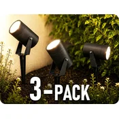 V-TAC Vgradna vrtna LED svetilka 10W, 880lm, 40°, IP65, črna, 3-PACK! Barva světla: Dnevna bela