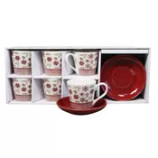 Set šoljica za kafu RXG-N25708D, Porcelan, 180ml, 6 komada, Crveni